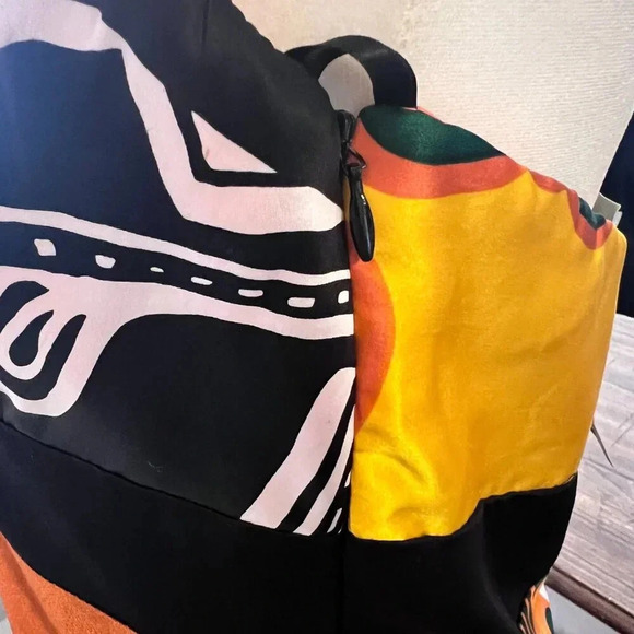 Cache Black and Orange Patterned Midi Dress - Picture 2 of 11